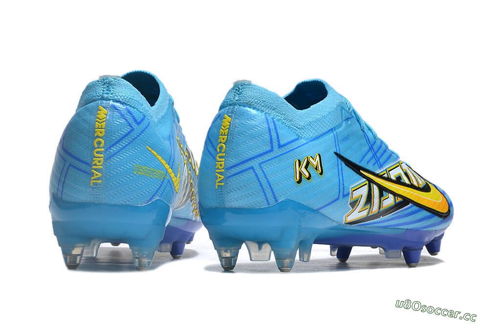 Men's Nike Air Zoom Mercurial Vapor 15 Elite SG Soft Ground Low-Tops Football Boots - Blue/Yellow/Orange/White 6