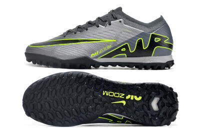 Men's Nike Air Zoom Mercurial Vapor 15 Elite TF Artificial Turf Low-Tops Football Shoes - Silver/Grey/Black/Green