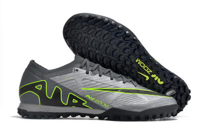 Men's Nike Air Zoom Mercurial Vapor 15 Elite TF Artificial Turf Low-Tops Football Shoes - Silver/Grey/Black/Green