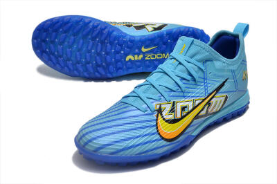 Men's Nike Air Zoom Mercurial Vapor 15 Pro TF Artificial Turf Low-Tops Football Shoes - Blue/Yellow/Orange/White