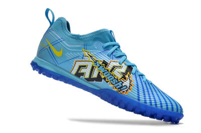Men's Nike Air Zoom Mercurial Vapor 15 Pro TF Artificial Turf Low-Tops Football Shoes - Blue/Yellow/Orange/White