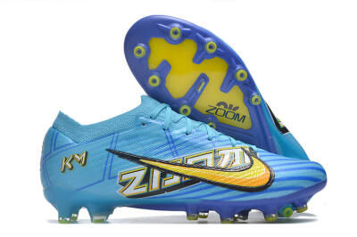 Men's Nike Air Zoom Mercurial Vapor 15 Elite AG Artificial Grass Low-Tops Football Boots - Blue/Yellow/Orange/White