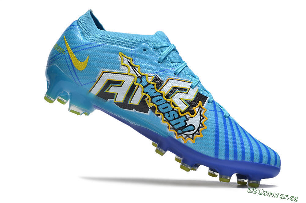 Men's Nike Air Zoom Mercurial Vapor 15 Elite AG Artificial Grass Low-Tops Football Boots - Blue/Yellow/Orange/White 4