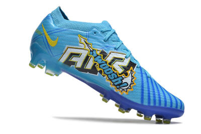 Men's Nike Air Zoom Mercurial Vapor 15 Elite AG Artificial Grass Low-Tops Football Boots - Blue/Yellow/Orange/White