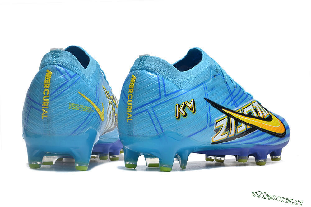 Men's Nike Air Zoom Mercurial Vapor 15 Elite AG Artificial Grass Low-Tops Football Boots - Blue/Yellow/Orange/White 6