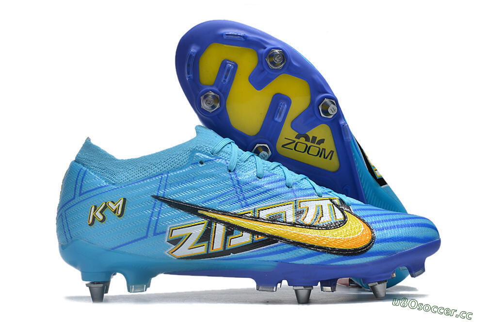 Men's Nike Air Zoom Mercurial Vapor 15 Elite SG Soft Ground Low-Tops Football Boots - Blue/Yellow/Orange/White 2