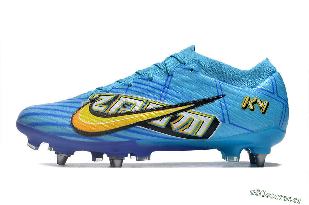 Men's Nike Air Zoom Mercurial Vapor 15 Elite SG Soft Ground Low-Tops Football Boots - Blue/Yellow/Orange/White 0