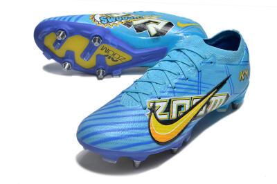 Men's Nike Air Zoom Mercurial Vapor 15 Elite SG Soft Ground Low-Tops Football Boots - Blue/Yellow/Orange/White