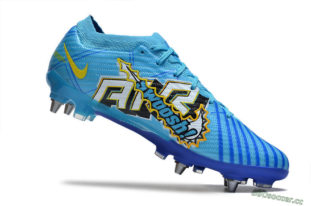 Men's Nike Air Zoom Mercurial Vapor 15 Elite SG Soft Ground Low-Tops Football Boots - Blue/Yellow/Orange/White 4