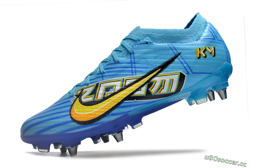 Men's Nike Air Zoom Mercurial Vapor 15 Elite SG Soft Ground Low-Tops Football Boots - Blue/Yellow/Orange/White 5