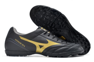 Men's Mizuno Monarcida Neo Ckassic TF Artificial Turf Low-Tops Football Shoes - Black/Gold
