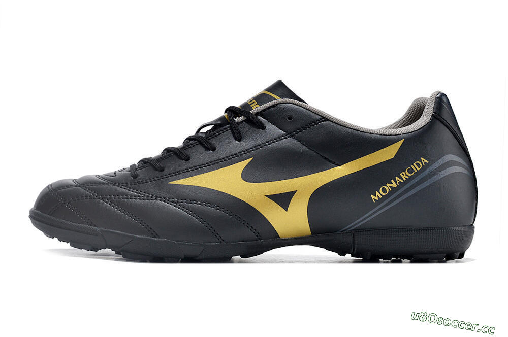 Men's Mizuno Monarcida Neo Ckassic TF Artificial Turf Low-Tops Football Shoes - Black/Gold 0