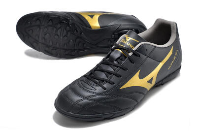 Men's Mizuno Monarcida Neo Ckassic TF Artificial Turf Low-Tops Football Shoes - Black/Gold