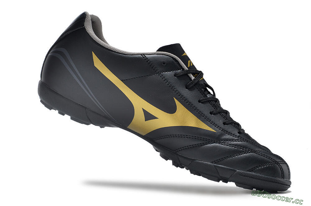 Men's Mizuno Monarcida Neo Ckassic TF Artificial Turf Low-Tops Football Shoes - Black/Gold 4