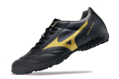 Men's Mizuno Monarcida Neo Ckassic TF Artificial Turf Low-Tops Football Shoes - Black/Gold