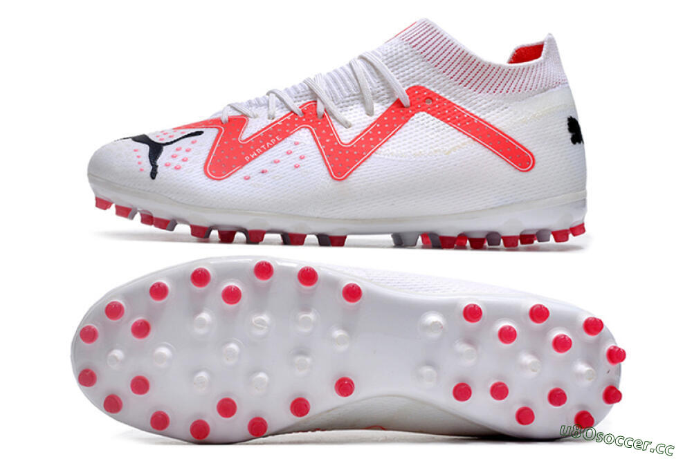 Men's Puma Future Ultimate MG Multi Ground Low-Tops Football Boots - White/Red/Black 1