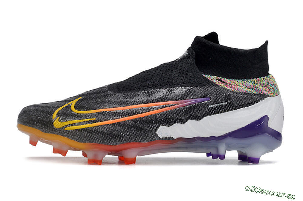 Unisex Nike Phantom GX Elite FG Firm Ground High-Tops Football Boots - Black/Yellow/Orange/Purple 0