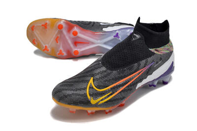 Unisex Nike Phantom GX Elite FG Firm Ground High-Tops Football Boots - Black/Yellow/Orange/Purple