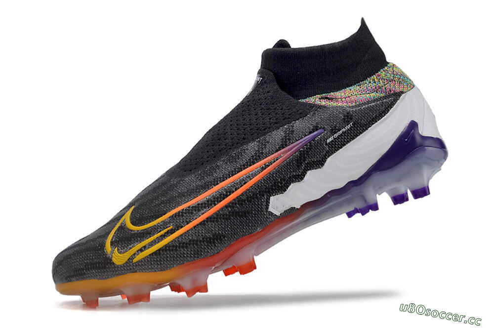 Unisex Nike Phantom GX Elite FG Firm Ground High-Tops Football Boots - Black/Yellow/Orange/Purple 5