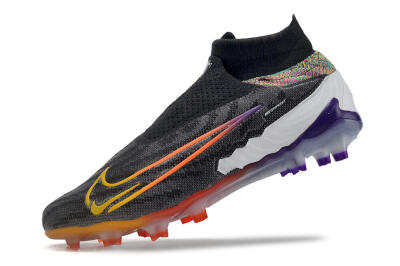 Unisex Nike Phantom GX Elite FG Firm Ground High-Tops Football Boots - Black/Yellow/Orange/Purple