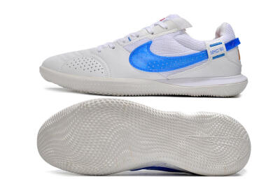 Men's Nike Street Gato IC Indoor & Futsal Low-Tops Football Shoes - White/Blue