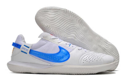 Men's Nike Street Gato IC Indoor & Futsal Low-Tops Football Shoes - White/Blue