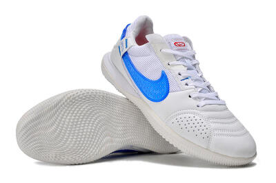 Men's Nike Street Gato IC Indoor & Futsal Low-Tops Football Shoes - White/Blue