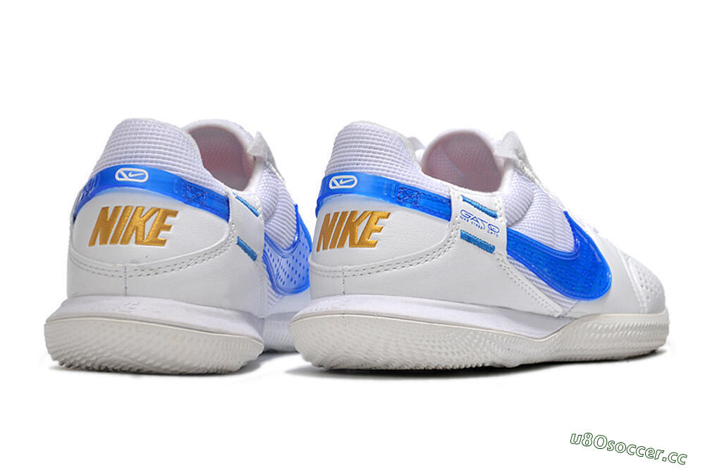 Men's Nike Street Gato IC Indoor & Futsal Low-Tops Football Shoes - White/Blue 6