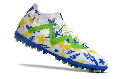 Men's Puma Future Ultimate MG Multi Ground Low-Tops Football Boots - White/Yellow/Blue