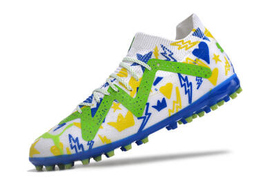 Men's Puma Future Ultimate MG Multi Ground Low-Tops Football Boots - White/Yellow/Blue