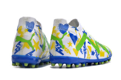 Men's Puma Future Ultimate MG Multi Ground Low-Tops Football Boots - White/Yellow/Blue