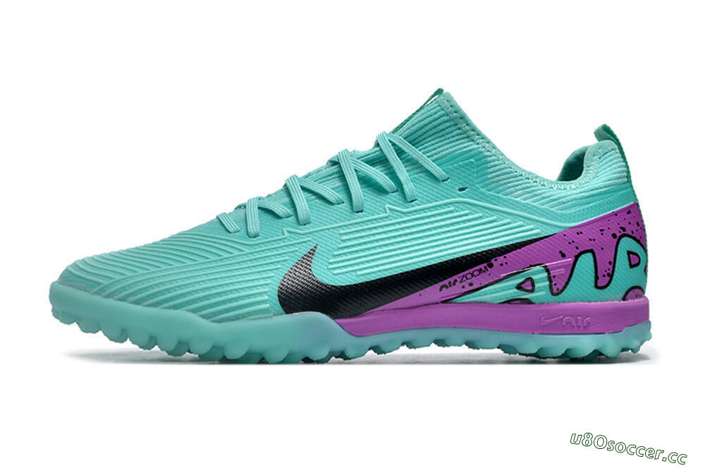 Unisex Nike Air Zoom Mercurial Vapor 15 Pro TF Artificial Turf Low-Tops Football Shoes - Jade/Black/Purple 0