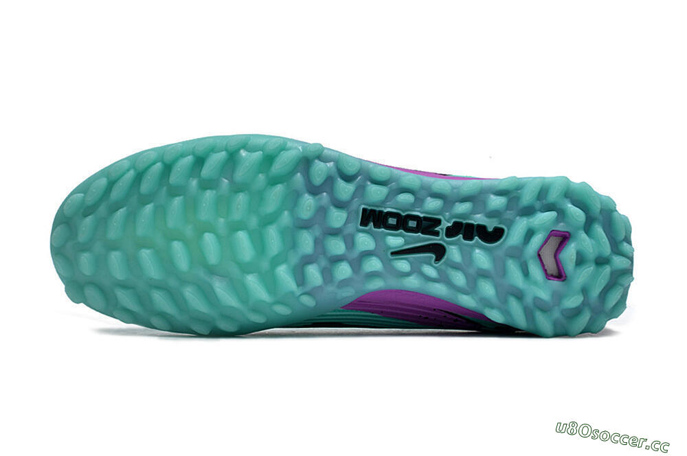 Unisex Nike Air Zoom Mercurial Vapor 15 Pro TF Artificial Turf Low-Tops Football Shoes - Jade/Black/Purple 6