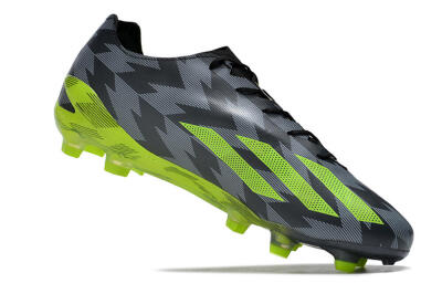 Men's Adidas X Crazyfast+ FG Firm Ground Low-Tops Football Boots - Black/Grey/Green