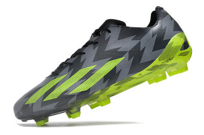 Men's Adidas X Crazyfast+ FG Firm Ground Low-Tops Football Boots - Black/Grey/Green