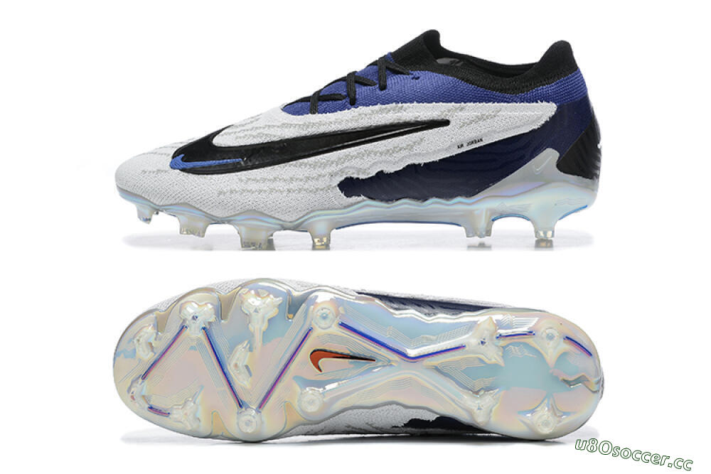 Men's Nike Phantom GX Elite FG Firm Ground Low-Tops Football Boots - Grey/Black/Blue 1