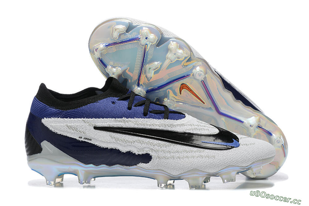 Men's Nike Phantom GX Elite FG Firm Ground Low-Tops Football Boots - Grey/Black/Blue 2