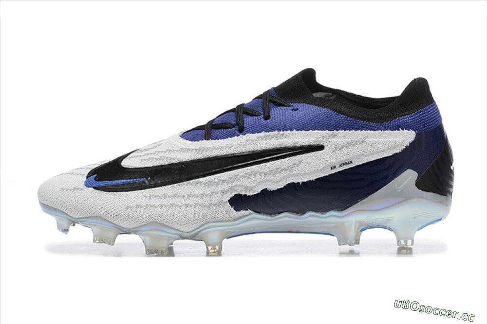 Men's Nike Phantom GX Elite FG Firm Ground Low-Tops Football Boots - Grey/Black/Blue 0