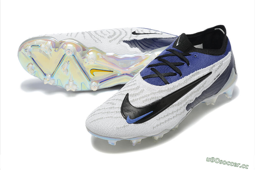Men's Nike Phantom GX Elite FG Firm Ground Low-Tops Football Boots - Grey/Black/Blue 3