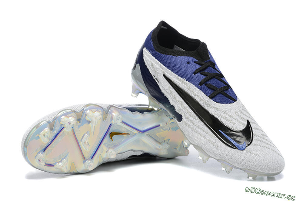 Men's Nike Phantom GX Elite FG Firm Ground Low-Tops Football Boots - Grey/Black/Blue 4
