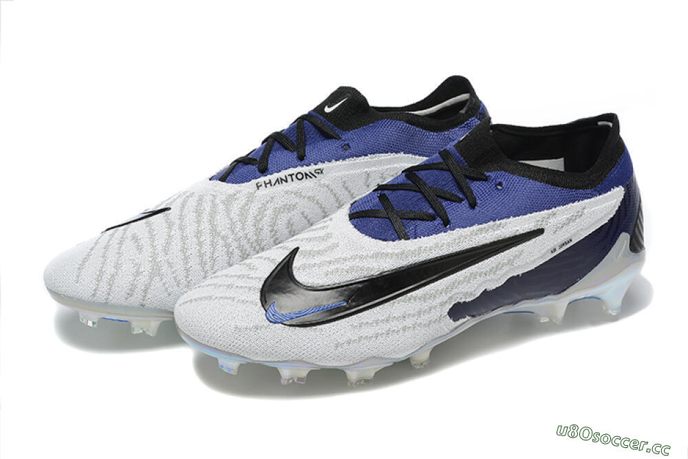 Men's Nike Phantom GX Elite FG Firm Ground Low-Tops Football Boots - Grey/Black/Blue 5