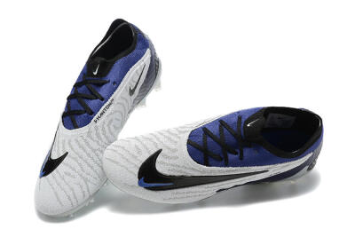 Men's Nike Phantom GX Elite FG Firm Ground Low-Tops Football Boots - Grey/Black/Blue