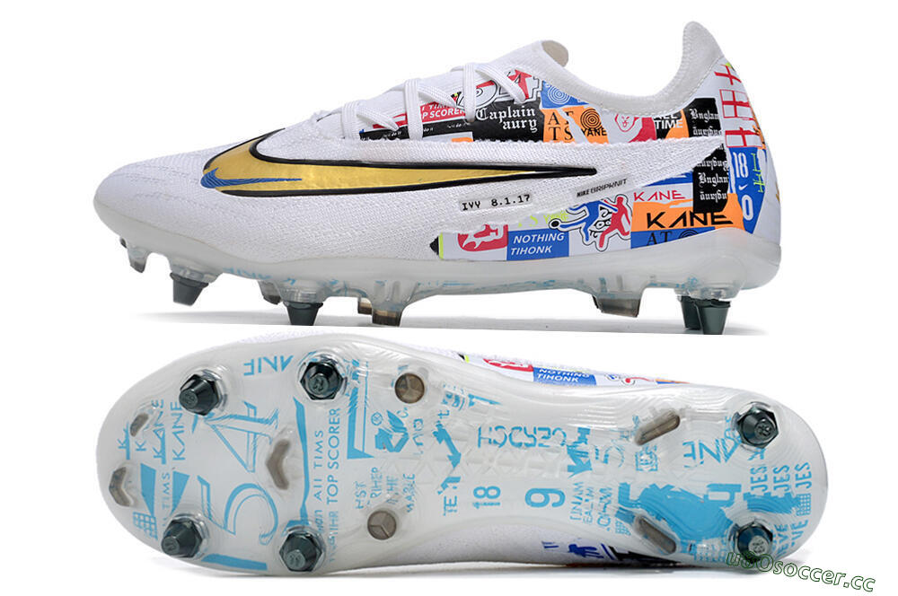 Men's Nike Phantom GX Elite SG Soft Ground Low-Tops Football Boots - White/Rainbow 1