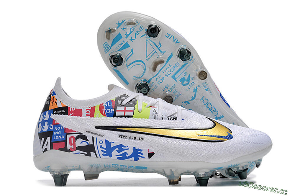 Men's Nike Phantom GX Elite SG Soft Ground Low-Tops Football Boots - White/Rainbow 2