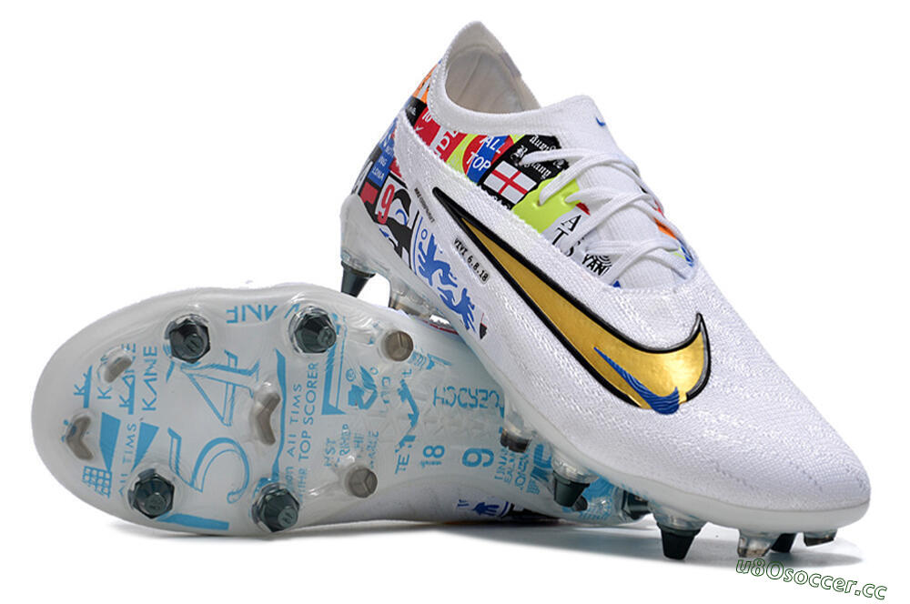 Men's Nike Phantom GX Elite SG Soft Ground Low-Tops Football Boots - White/Rainbow 3