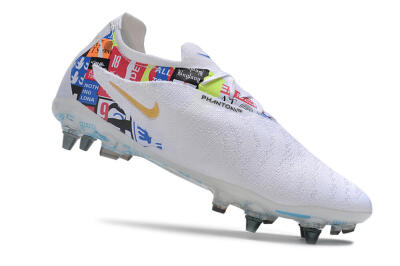 Men's Nike Phantom GX Elite SG Soft Ground Low-Tops Football Boots - White/Rainbow