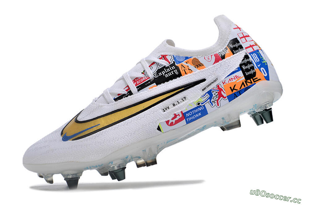 Men's Nike Phantom GX Elite SG Soft Ground Low-Tops Football Boots - White/Rainbow 5
