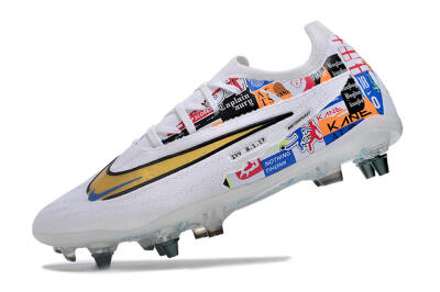 Men's Nike Phantom GX Elite SG Soft Ground Low-Tops Football Boots - White/Rainbow