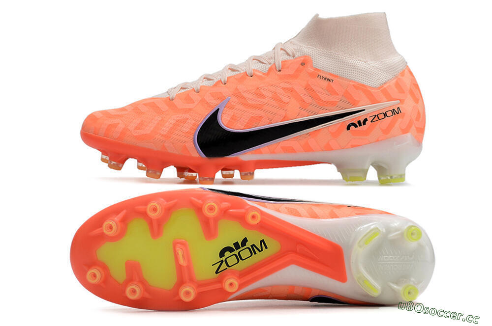 Men's Nike Air Zoom Mercurial Superfly 9 Elite AG Artificial Grass High-Tops Football Boots - Orange/Pink/Purple/Black 1