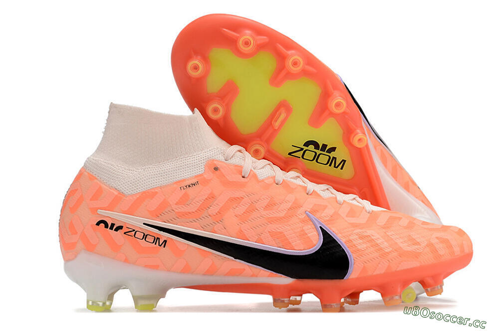 Men's Nike Air Zoom Mercurial Superfly 9 Elite AG Artificial Grass High-Tops Football Boots - Orange/Pink/Purple/Black 2